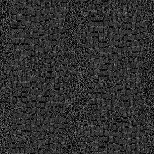 17.7'' x 472.4'' Crocodile Wallpaper Black Matte Crocodile Textured Wallpaper