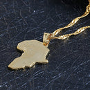 18k Gold Plated Filled Women Girl Africa Map Pendant Necklace