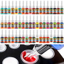 Solong Tattoo Ink Set 54 Complete Colors Pigment Kit 1/6oz (5ml) Tattoo Supply for Tattoo Kit TI1001-5-54