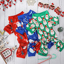 Christmas Dog Pajamas 3 Pieces Pet Clothes Costume Xmas Apparel Jumpsuit Puppy Christmas Pajamas for Pet Holiday Decorations (Classic Pattern,L)