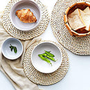 6 Pack Woven Placemats,Round Corn Husk Weave Placemat Braided Rattan Tablemats