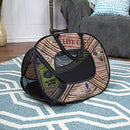 Cat Carrier with Zipper Lock- Foldable Travel Cat Carrier - Pet Pen, Blue/Brown