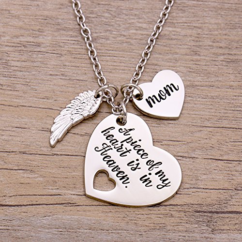 Mom Memorial Necklace A Piece of My Heart is in Heaven