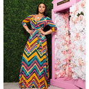 FANDEE Plus Size Maxi Dress for Women Casual Summer Sundress V-Neck