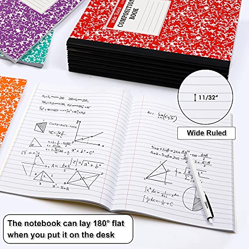 Composition Notebook, 8 Pack 8 Pastel Colors Wide Ruled Composition Books Bulk