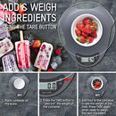 Digital Kitchen Scale with Glass Platform, Tare Button, and Plastic Body