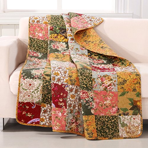 Antique Chic Quilted Patchwork Throw, 50" x 60" , Multicolor