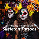 Halloween Makeup Tattoos for Adults, 10 Sheets Floral Rose Party Costume Stickers