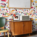 Colorful Brushstrokes Wallpaper. Ecological Paper (No Solvent). Easy to Apply/Remove