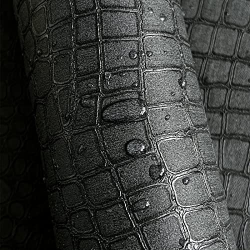 17.7'' x 472.4'' Crocodile Wallpaper Black Matte Crocodile Textured Wallpaper