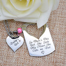 Gifts for Dad Necklace Jewelry, Father Daughter Keychain Jewelry,Birthday Necklace Set