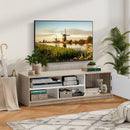 63" TV Stand Media Entertainment Center Console w/ Pop-up Door & Open Shelves