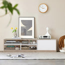 63" TV Stand Media Entertainment Center Console w/ Pop-up Door & Open Shelves