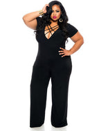 Womens  Short Sleeve Long Jumpsuit Bodysuit
