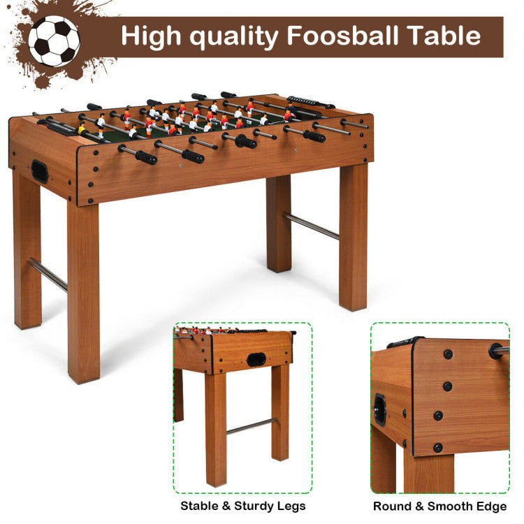 48 Inch Foosball Table Indoor Soccer Game - Brown