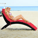Folding Patio Rattan Portable Lounge Chair Chaise with Cushion