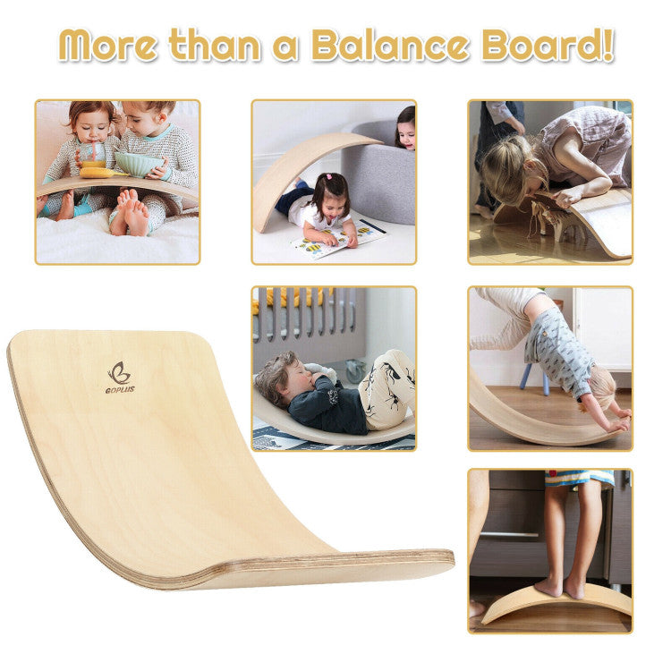 Wooden Wobble Balance Board Kids with Felt Layer