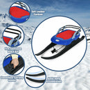 Folding Kids Metal Snow Sled with Pull Rope Snow Slider and Leather Seat