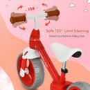 Kids Balance Training Bicycle with Adjustable Handlebar and Seat (Red)