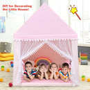 Kids Play Tent Large Playhouse Children Play Castle Fairy Tent Gift with Mat (pink)
