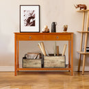 Console Table with Drawer Storage Shelf for Entryway Hallway - Natural