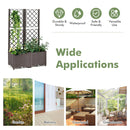 Raised Garden Bed with Trellis Planter Box for Climbing Plants - Brown
