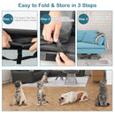 Portable Folding Cat Carrier with 4 Lockable Wheels
