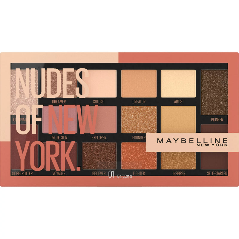 Maybelline Eyestudio Nudes of New York 16 pan Eyeshadow Palette, 0.634 oz
