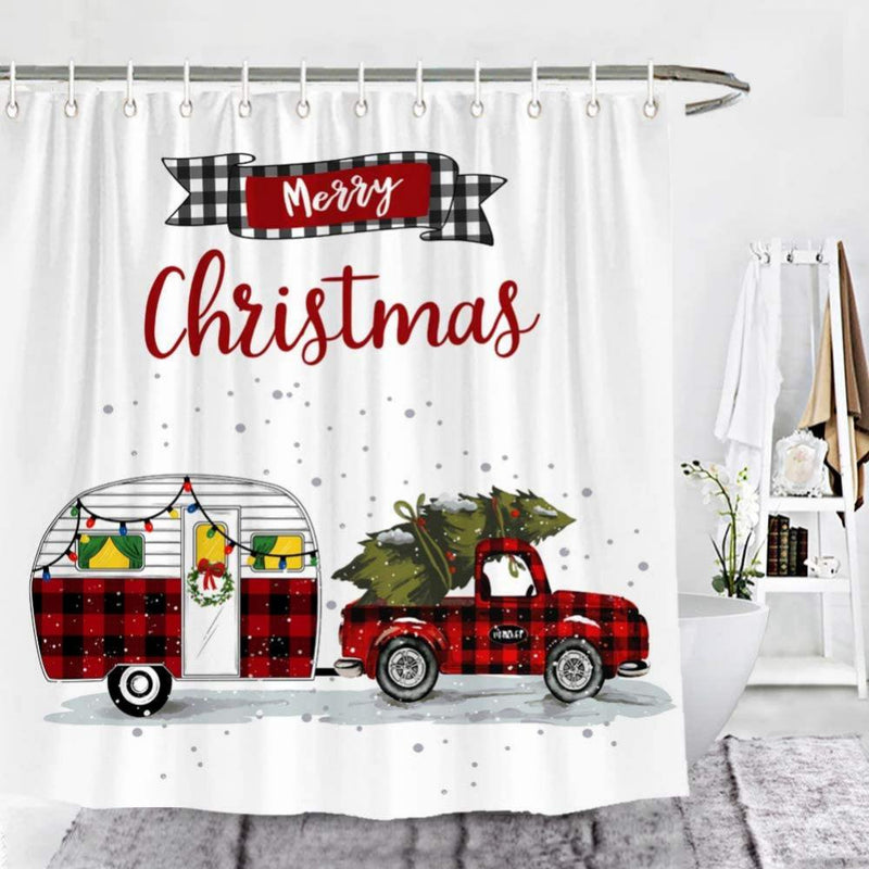 Christmas Bath Curtain Waterproof Shower Curtain