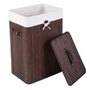 Rectangle Bamboo Hamper Laundry Basket - Brown