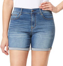 WallFlower Women's Irresistible Denim Shorts High-Rise Insta Soft Juniors (Standard and Plus)