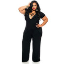 Womens  Short Sleeve Long Jumpsuit Bodysuit