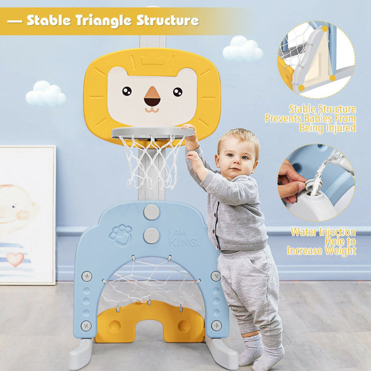 3-in-1 Adjustable Kids Basketball Hoop Sports Set