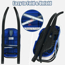 Folding Kids Metal Snow Sled with Pull Rope Snow Slider and Leather Seat