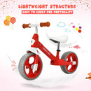 Kids Balance Training Bicycle with Adjustable Handlebar and Seat (Red)