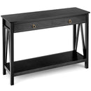 Console Table with Drawer Storage Shelf for Entryway Hallway - Natural
