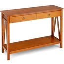 Console Table with Drawer Storage Shelf for Entryway Hallway - Natural