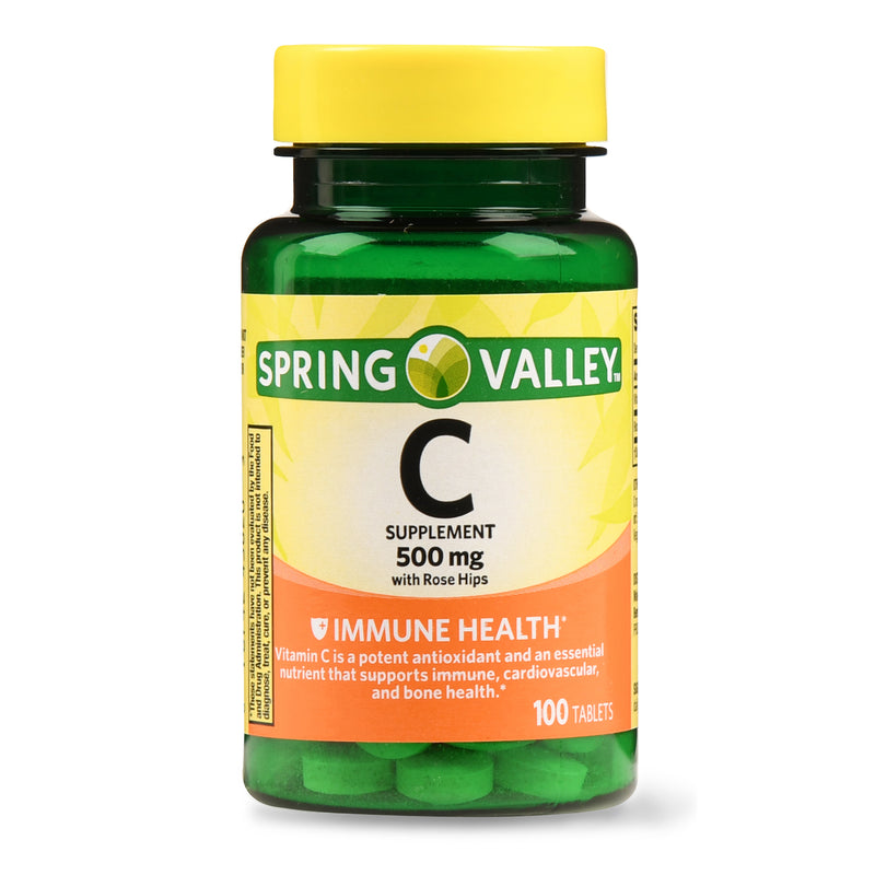Spring Valley Vitamin C Tablets, 500 mg, 100 Ct