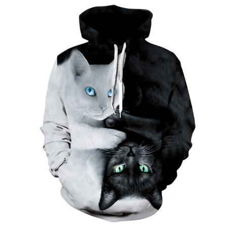 Cute Cat 3D Hoodies Prints Hooded Sweatshirt