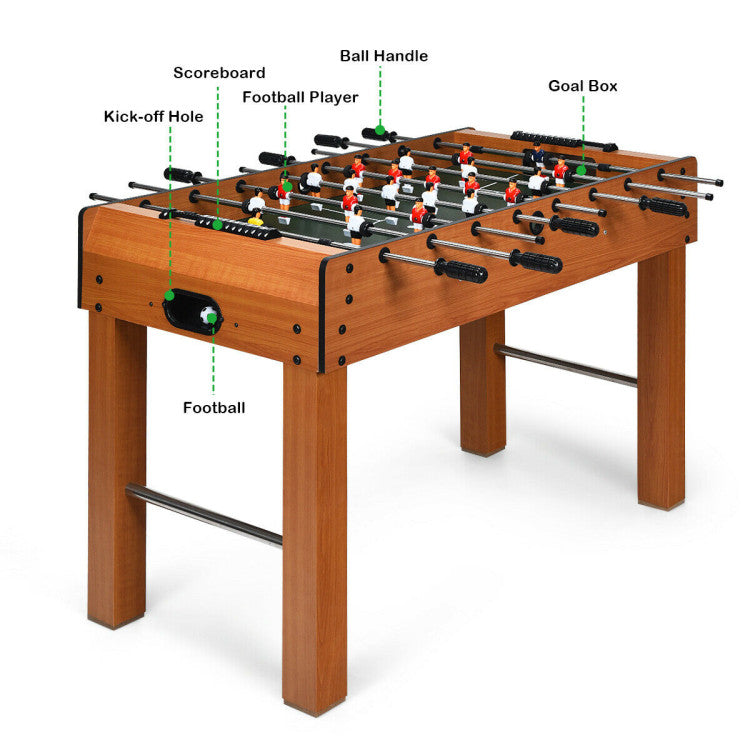 48 Inch Foosball Table Indoor Soccer Game - Brown