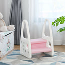 Kids Step Stool Learning Helper with Armrest for Kitchen Toilet Potty Training
