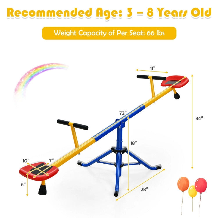 360°Rotation Kids Seesaw Swivel Teeter Totter Playground Equipment