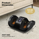 Shiatsu Foot Massager with Kneading and Heat Function - Black