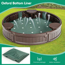 Sandbox with Built-in Corner Seat and Cover - Brown