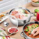 9.5 QT 2 Tier Stainless Steel Steamer Pot Cookware Boiler w/ Tempered Glass Lid