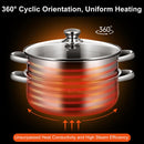 9.5 QT 2 Tier Stainless Steel Steamer Pot Cookware Boiler w/ Tempered Glass Lid