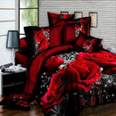 2/3Pcs Red Dream 3D Oil Painting Rose Printed Bedding Set