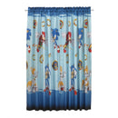 Sonic the Hedgehog Kids Bedroom Window Curtain Set, 2 Panels, 63" Length, Blue