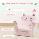 Kids Cat Armrest Couch Upholstered Sofa