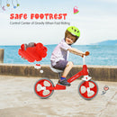 Kids Balance Training Bicycle with Adjustable Handlebar and Seat (Red)